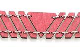 Triangle Stick Bracelet 7509D in cherry red, made from sustainably sourced wood, featuring a half-circle design.