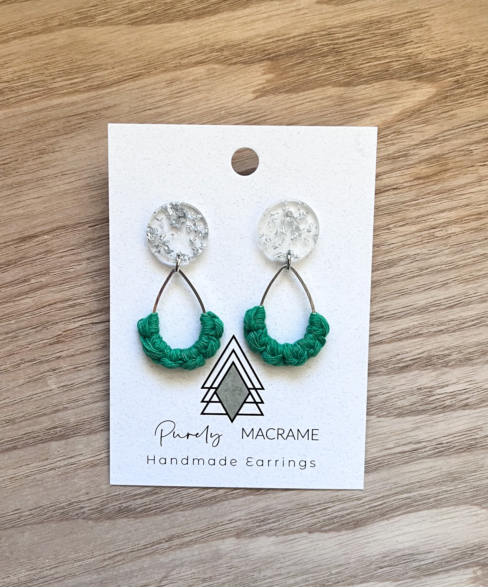 Winter Green Teardrop Gems made from 100% cotton, showcasing their elegant teardrop shape and lightweight design.