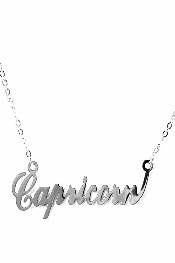 ZODIAC Necklace featuring Capricorn design, triple plated with lobster claw clasp.