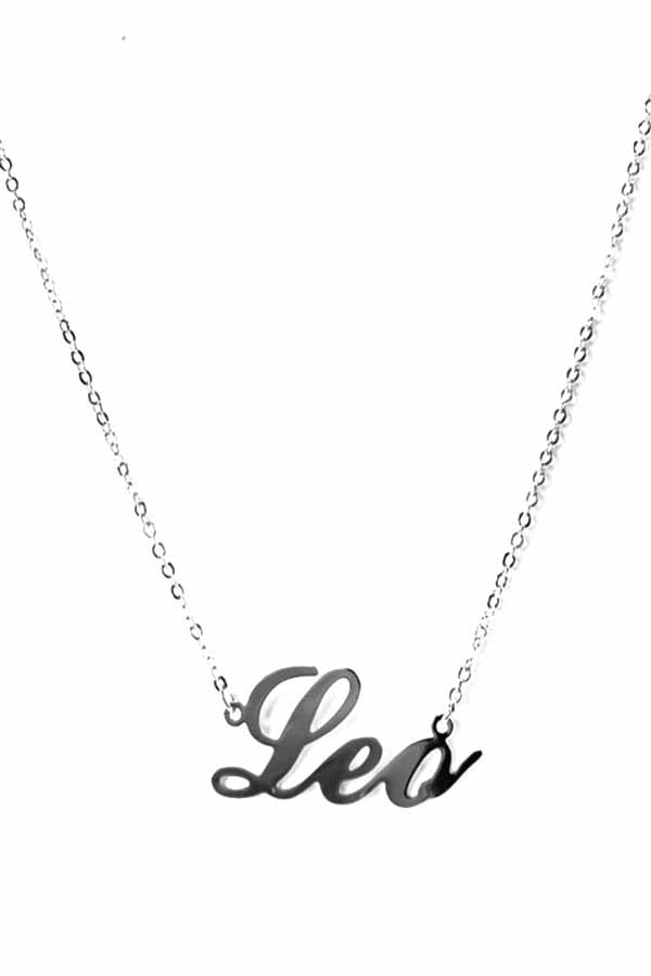 ZODIAC Necklace featuring Leo design, triple plated with lobster claw clasp and extender.