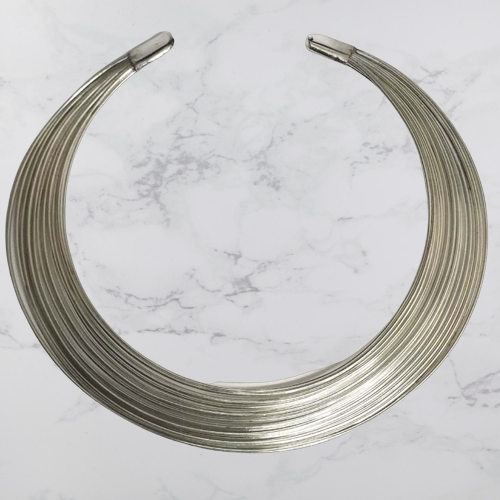 Bohotusk Brass Multi Wire Choker Necklace showcasing its elegant multi-wire design and tarnish-resistant finish.