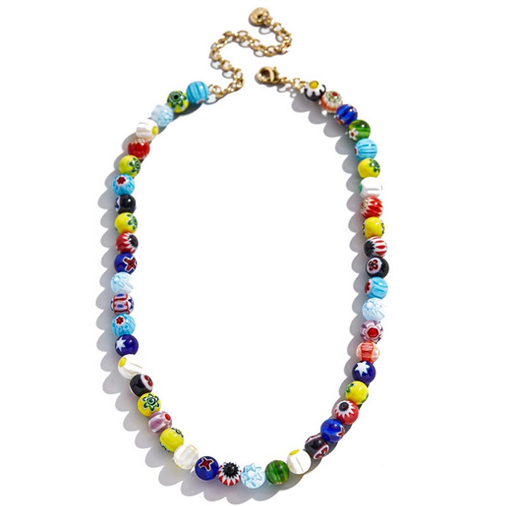 Candice Layered Multi-Color 2 PC Layered Necklace featuring vibrant colors and layered design.