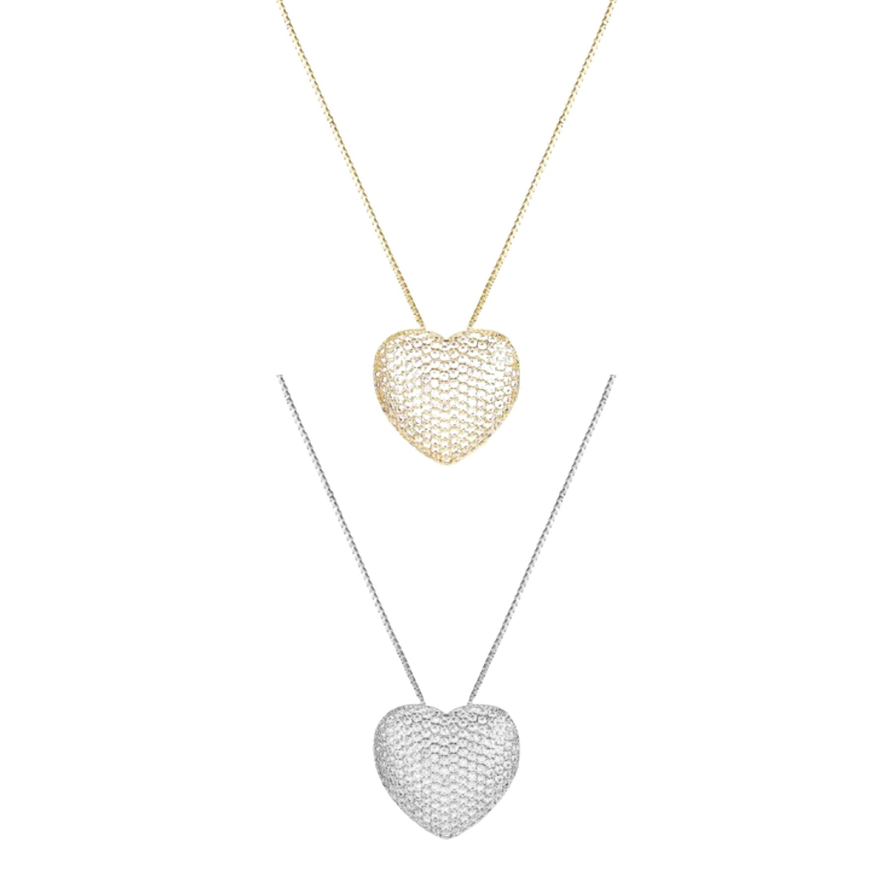 A beautiful Crystal Heart Pendant Necklace featuring a sparkling heart-shaped crystal, secured with a durable lobster claw clasp.