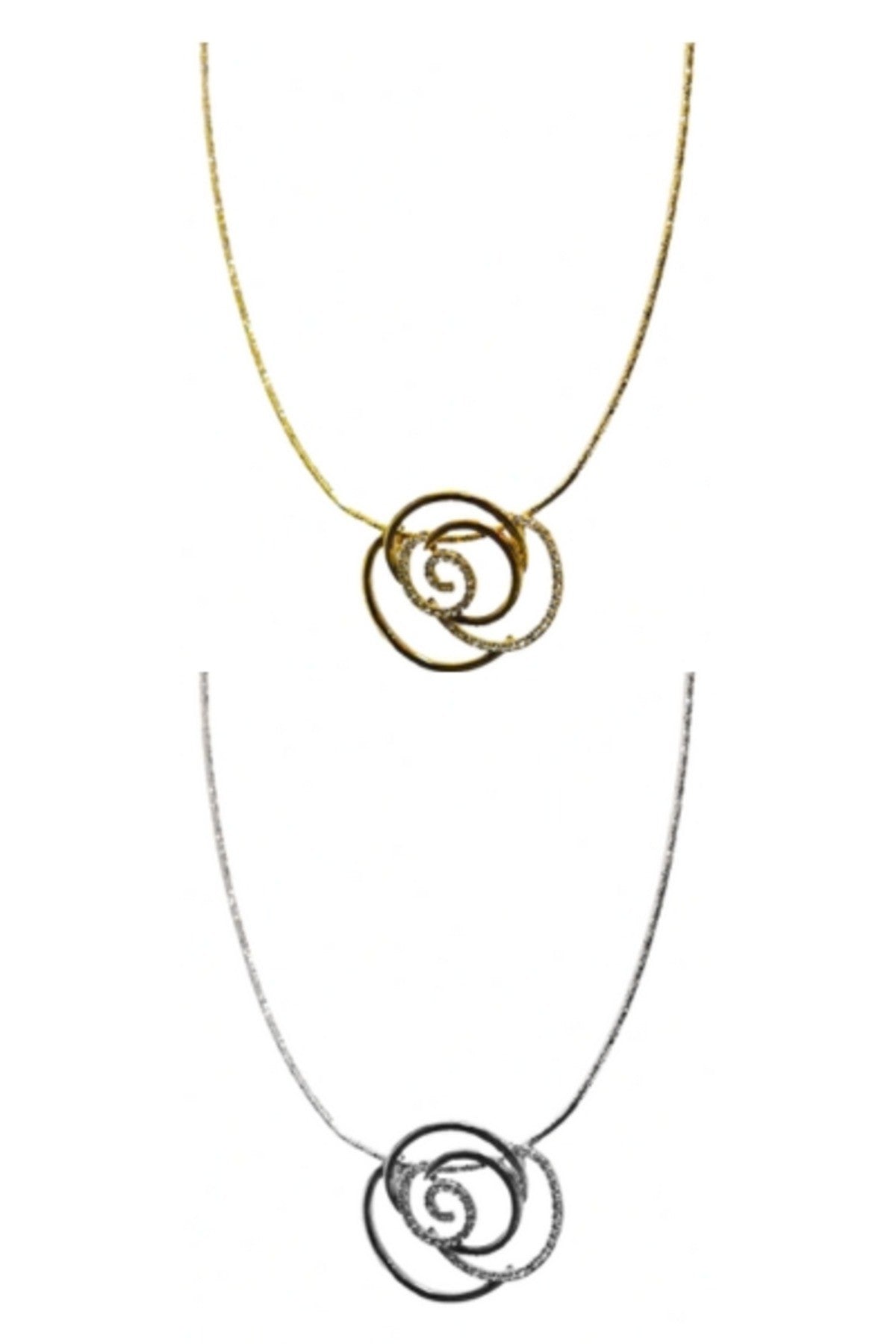 Fashion Rose Crystal Pendant Necklace featuring a stunning rose crystal pendant on a delicate chain, available in two lengths.