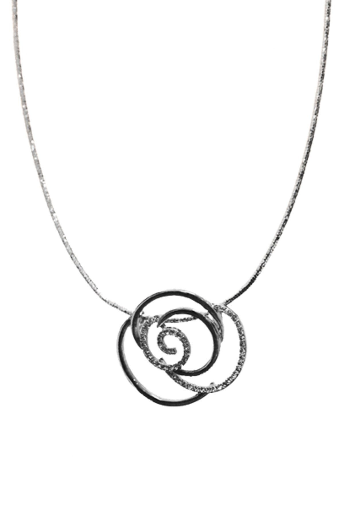 Fashion Rose Crystal Pendant Necklace featuring a stunning rose crystal pendant on a delicate chain, available in two lengths.