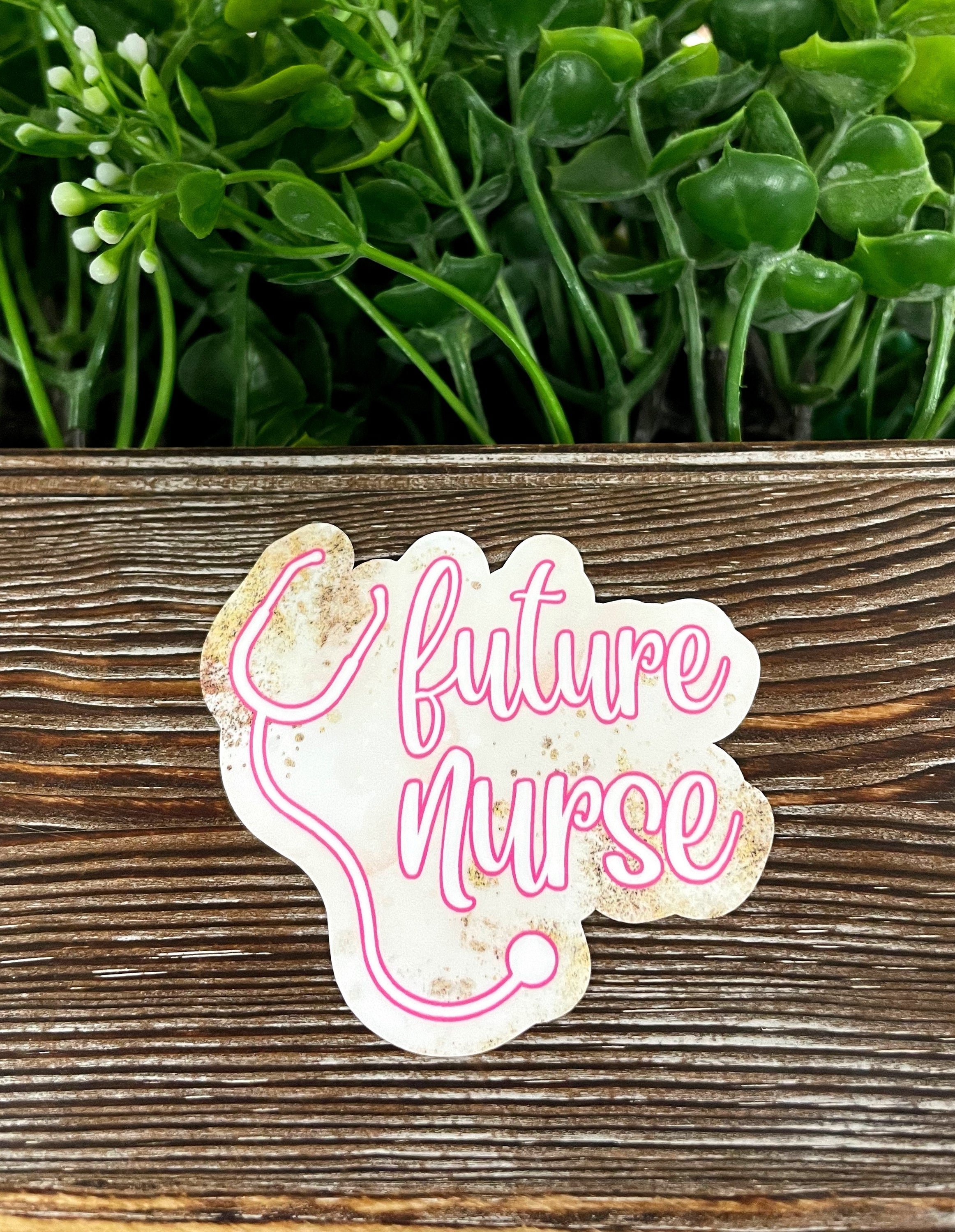 Future Nurse die cut vinyl sticker featuring a boho design, water resistant and perfect for personalizing various smooth surfaces.