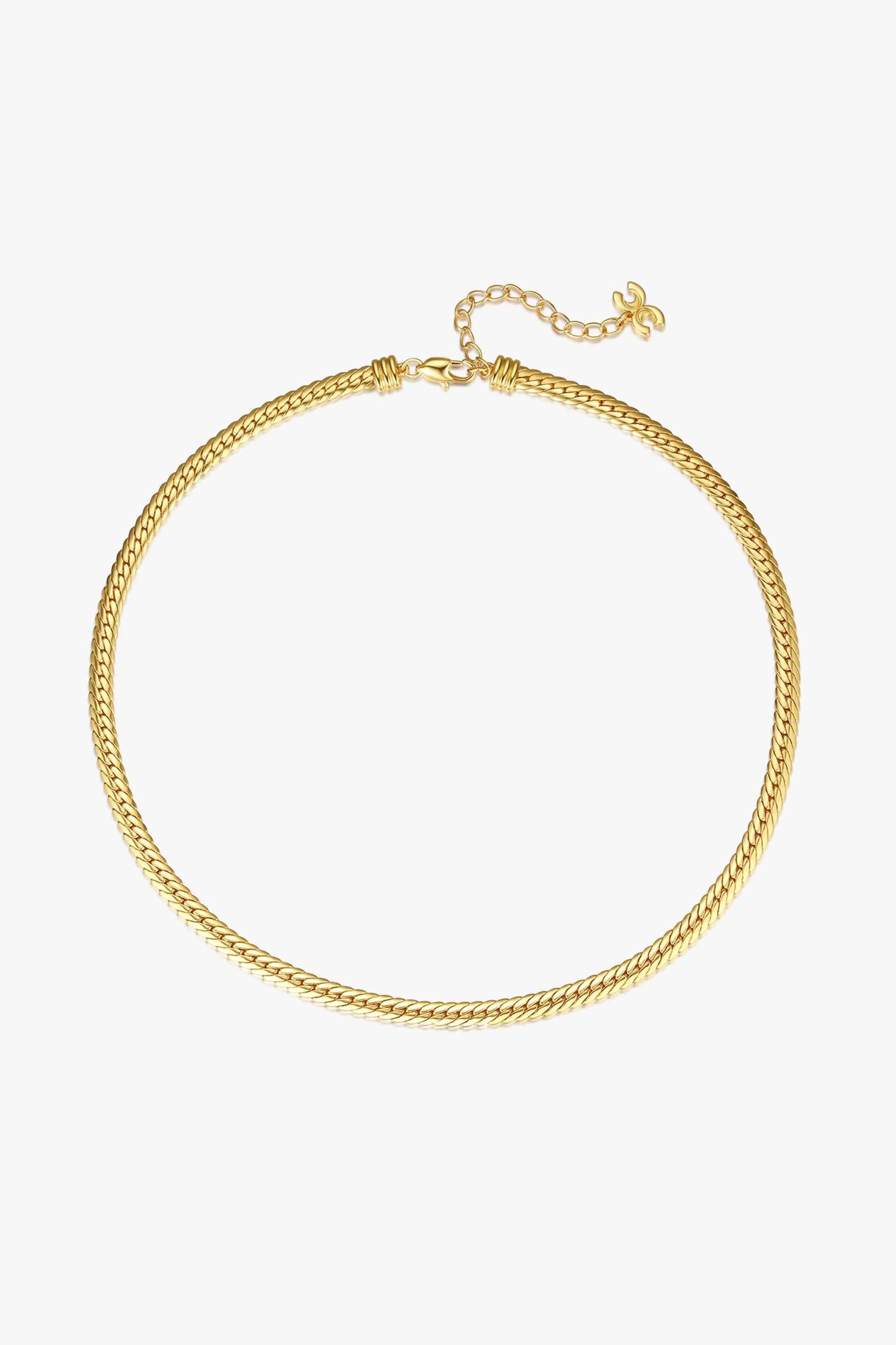 Gold Classic Herringbone Necklace featuring a sleek design and polished finish, perfect for layering or wearing alone.