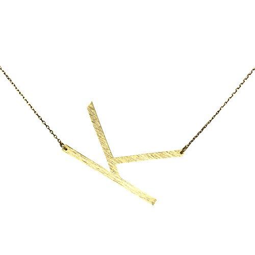 Gold-dipped brass Monogram Collection Initial Necklace with adjustable chain and elegant design.