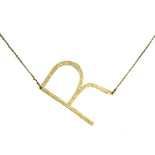 Gold-dipped brass Monogram Collection Initial Necklace with adjustable chain and elegant design.