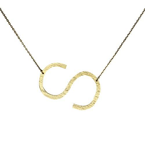 Gold-dipped brass Monogram Collection Initial Necklace with adjustable chain and elegant design.