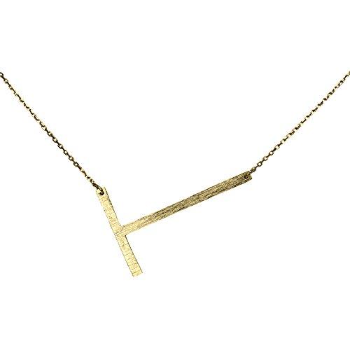 Gold-dipped brass Monogram Collection Initial Necklace with adjustable chain and elegant design.