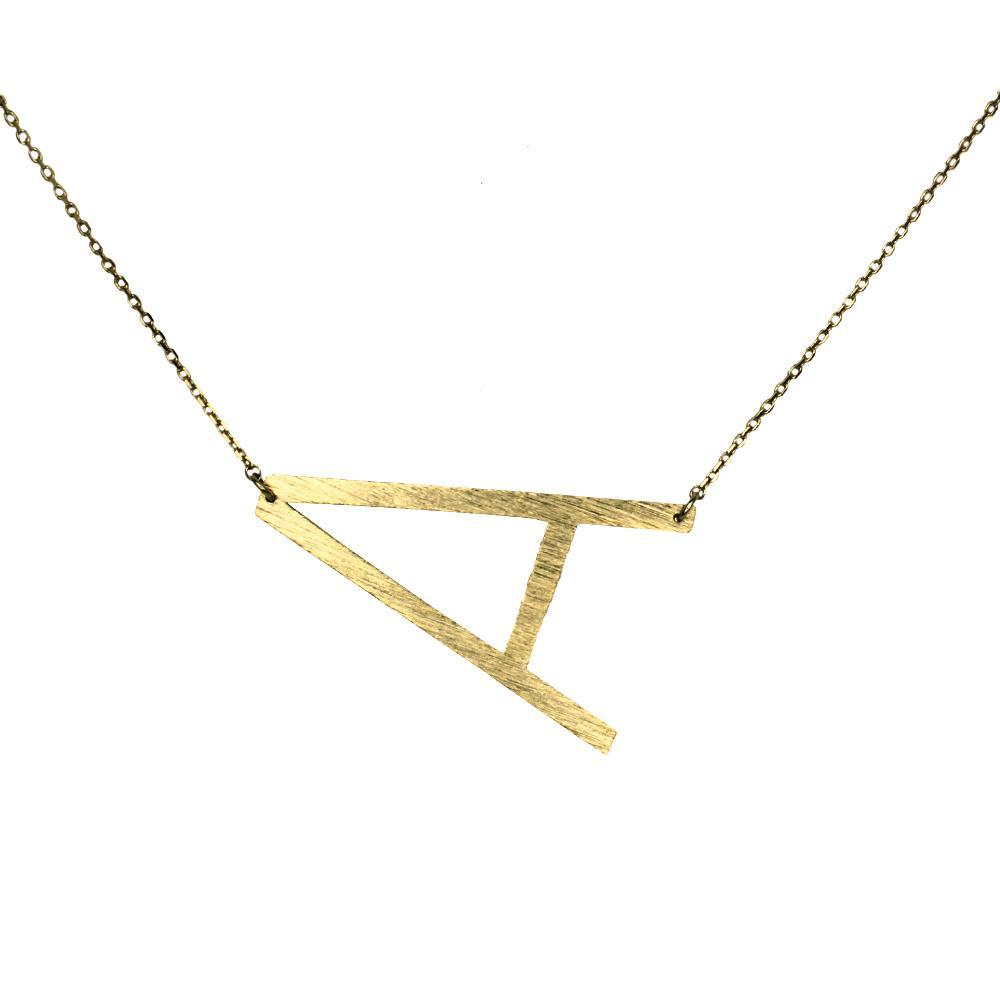 Gold-dipped brass Monogram Collection Initial Necklace with adjustable chain and elegant design.