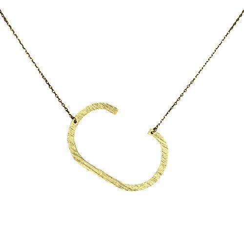 Gold-dipped brass Monogram Collection Initial Necklace with adjustable chain and elegant design.