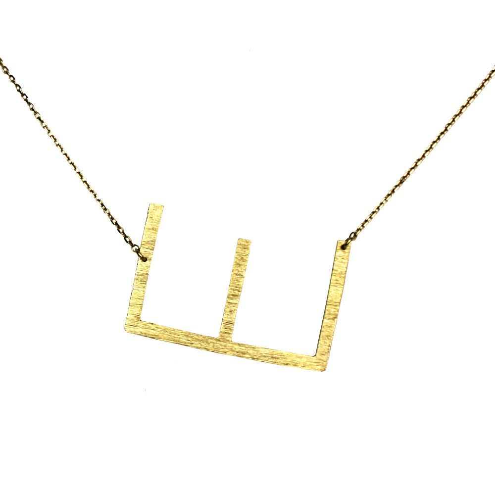 Gold-dipped brass Monogram Collection Initial Necklace with adjustable chain and elegant design.