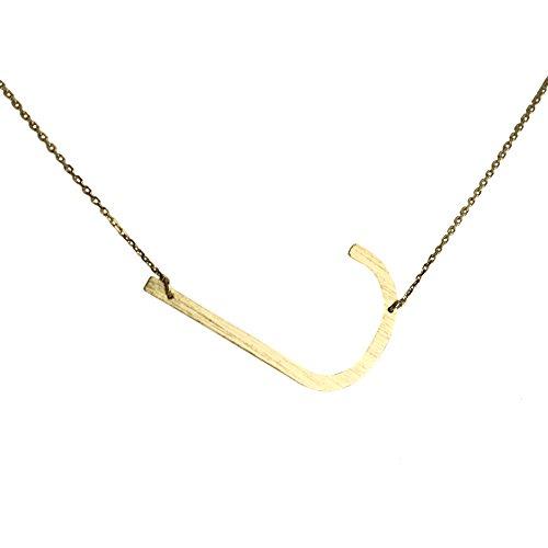 Gold-dipped brass Monogram Collection Initial Necklace with adjustable chain and elegant design.