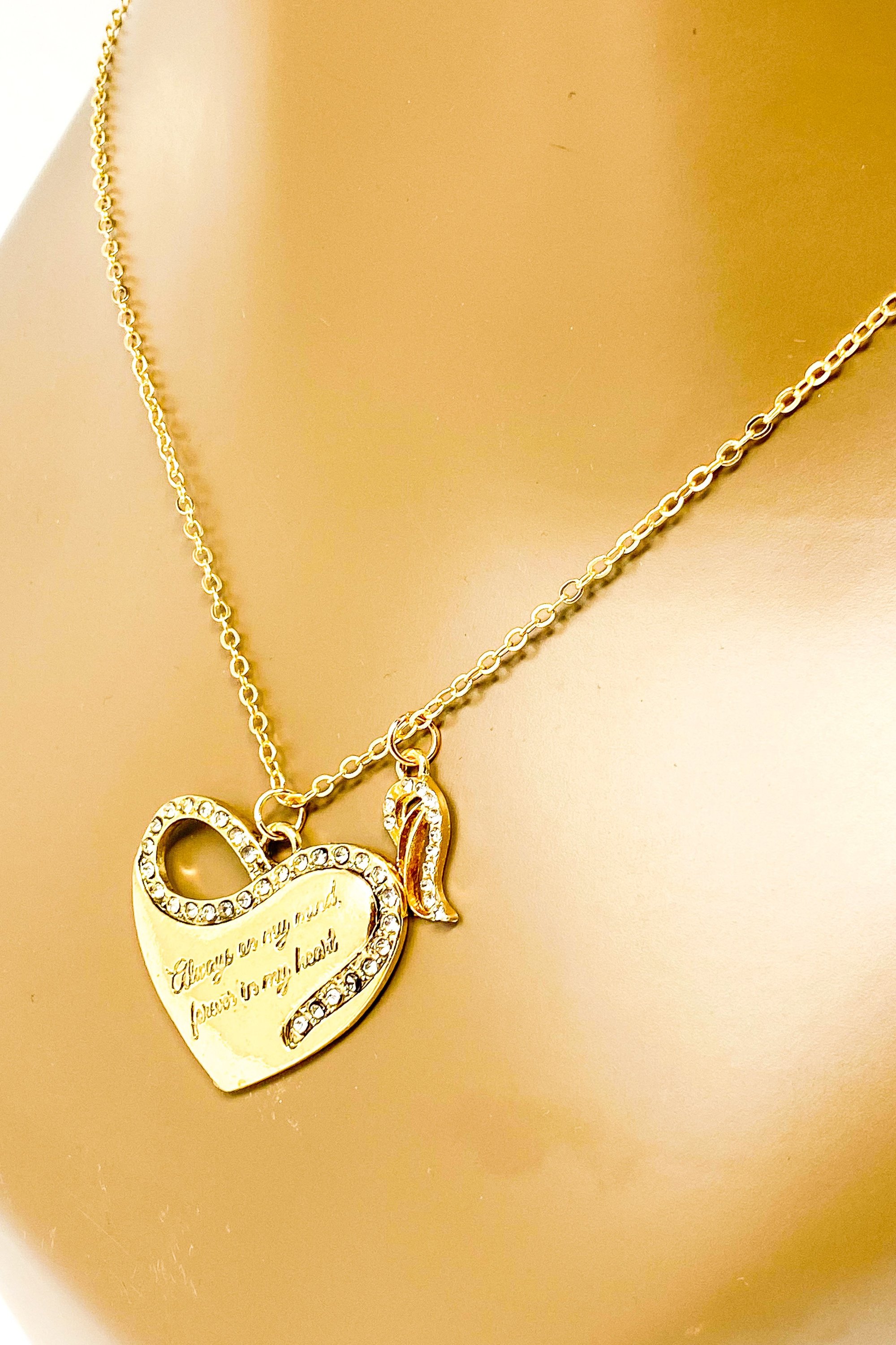 Always On My Mind Necklace in gold and silver, crafted from high-quality zinc alloy, symbolizing love and remembrance.