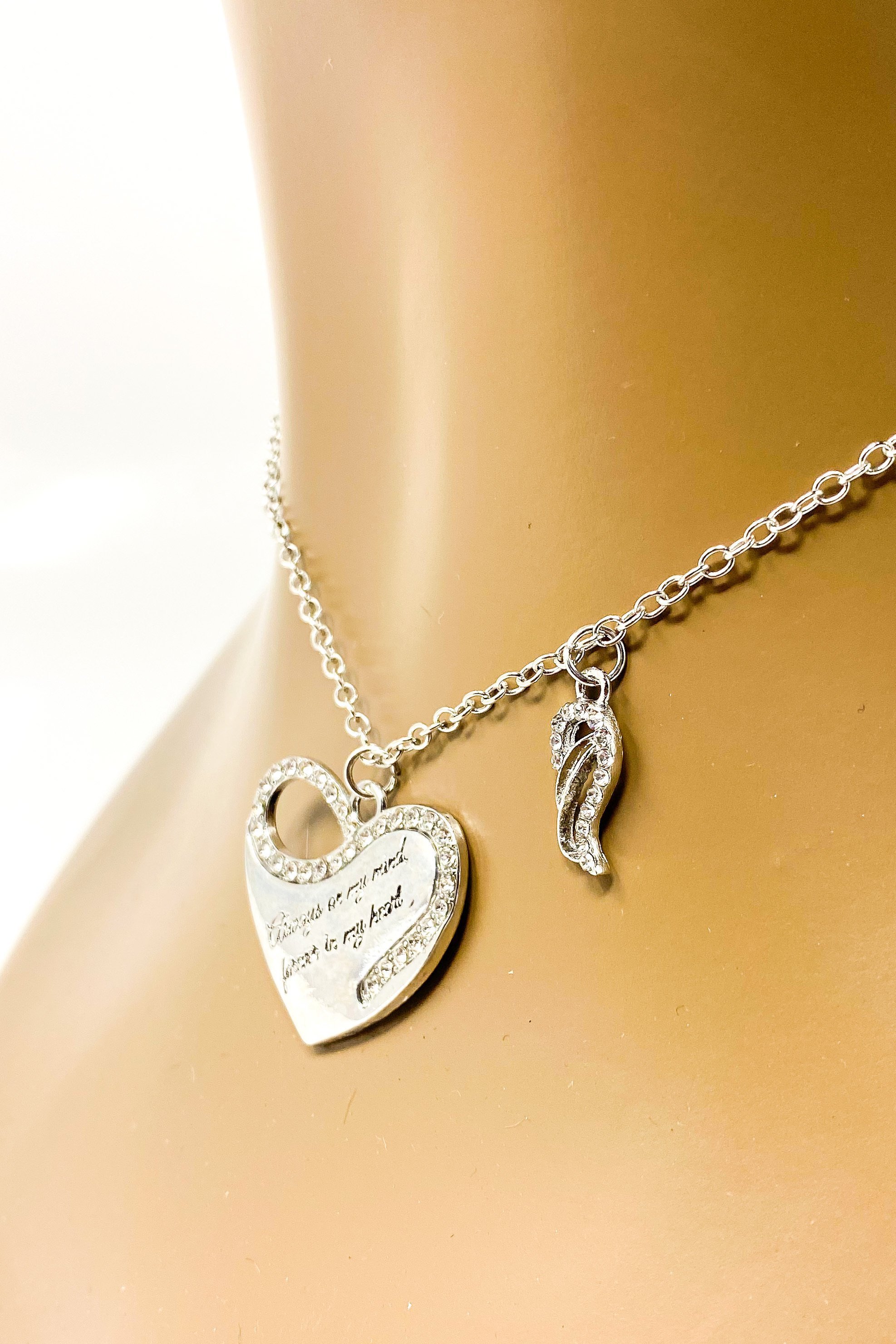 Always On My Mind Necklace in gold and silver, crafted from high-quality zinc alloy, symbolizing love and remembrance.