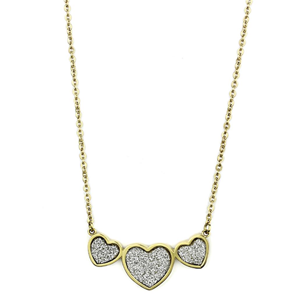 TK1127 IP Gold Stainless Steel Necklace showcasing a sleek design with ion plating, perfect for everyday elegance.