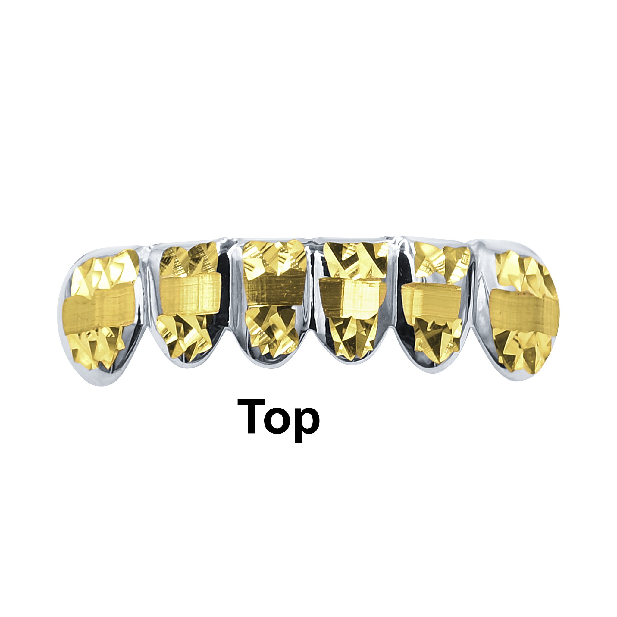 ASTUTE Grillz I 910151 featuring intricate detailing and golden CZ accents, designed to enhance your smile and style.