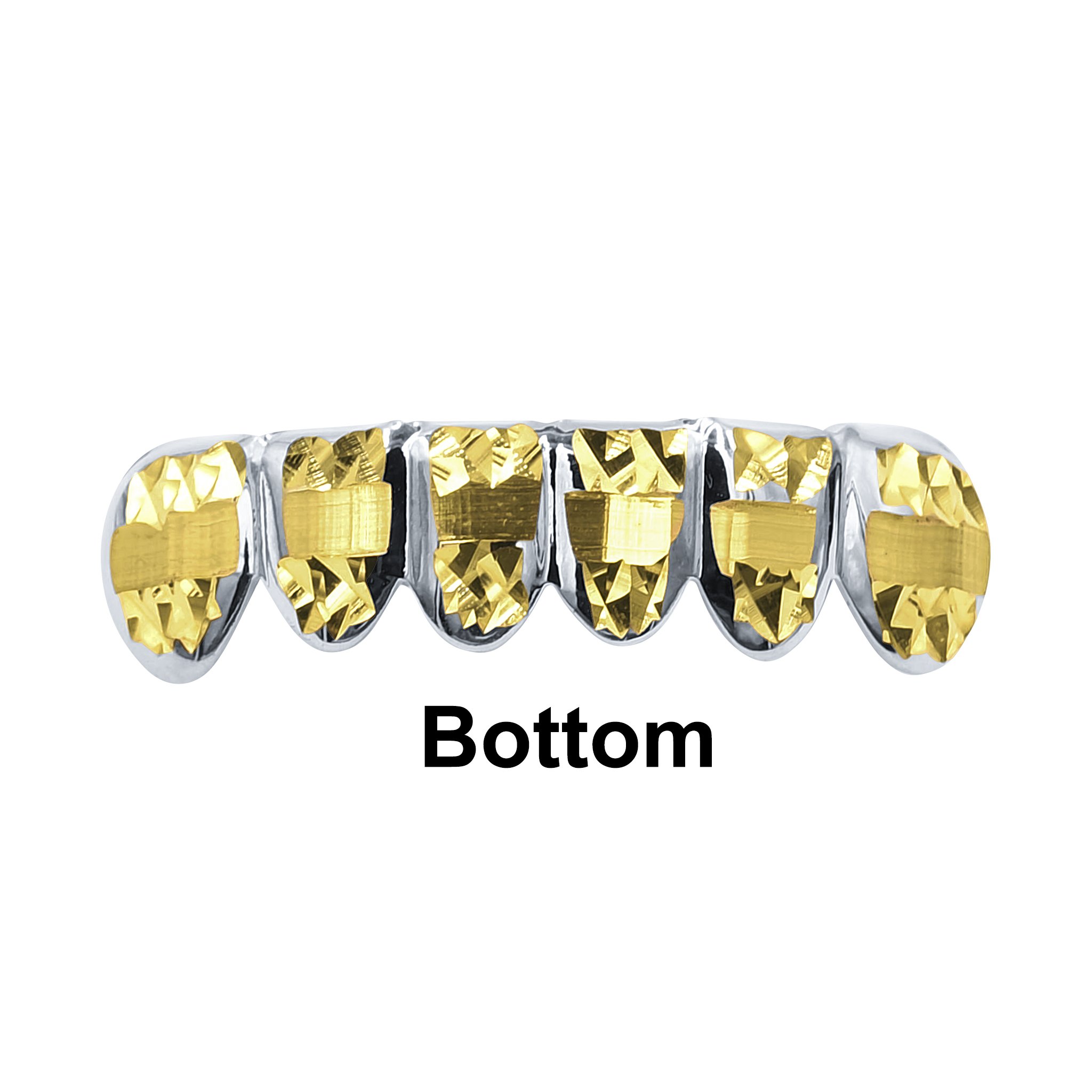 ASTUTE Grillz I 910151 featuring intricate detailing and golden CZ accents, designed to enhance your smile and style.