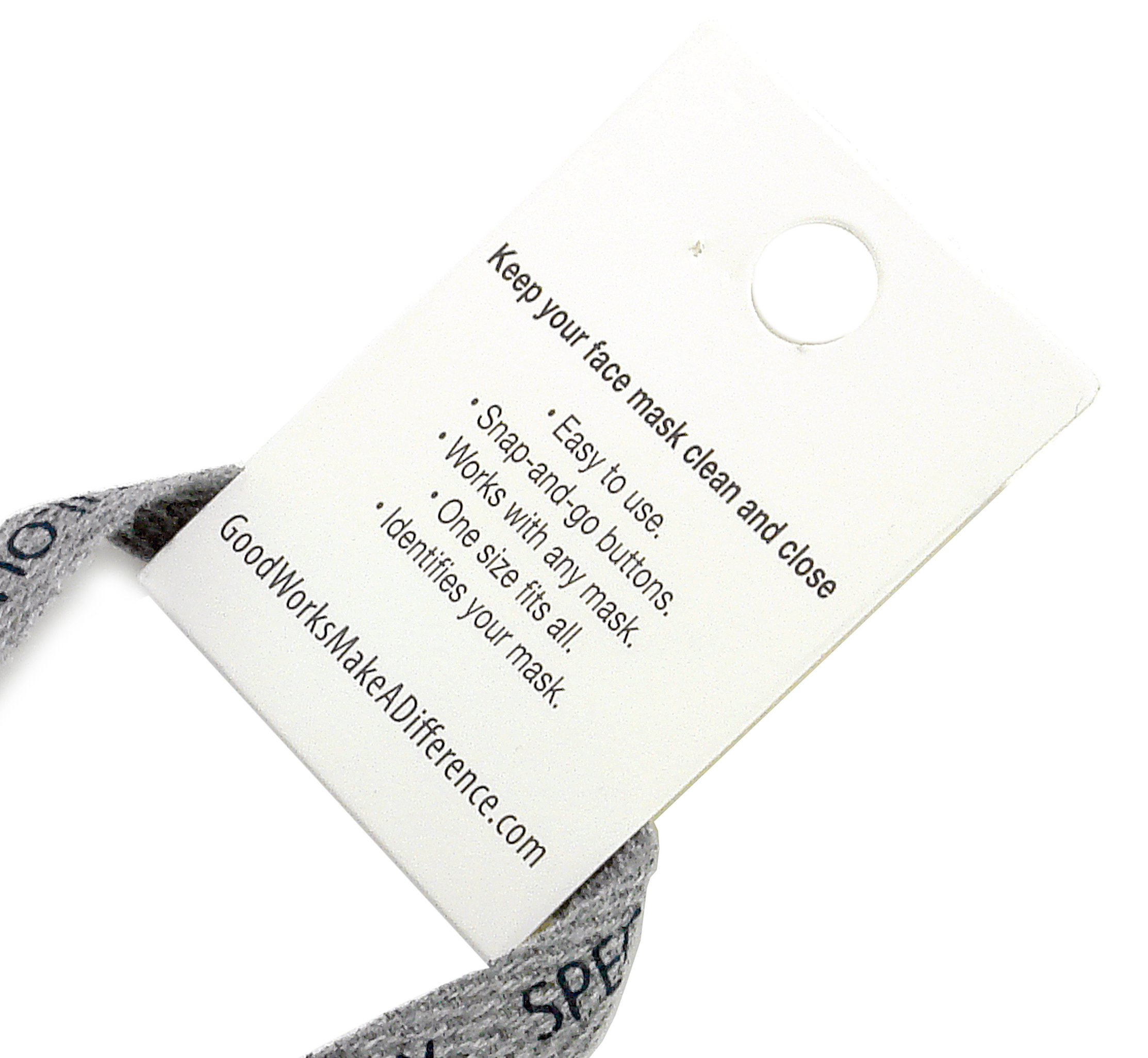 Be Strong Face Mask Lanyard featuring uplifting messages, made from cotton twill, designed for comfort and ease of use.