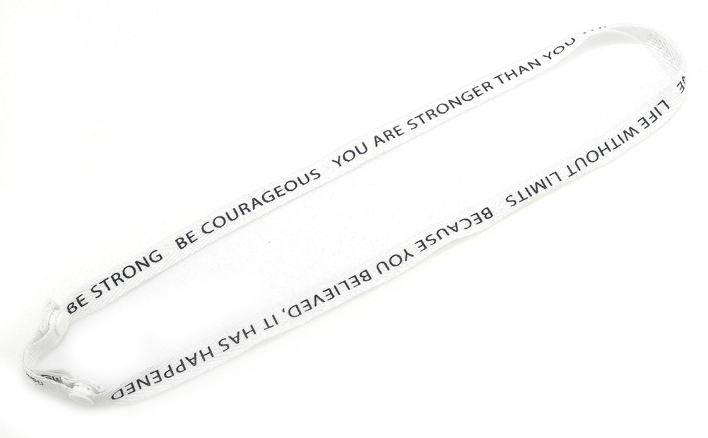 Be Strong Face Mask Lanyard featuring uplifting messages, made from cotton twill, designed for comfort and ease of use.