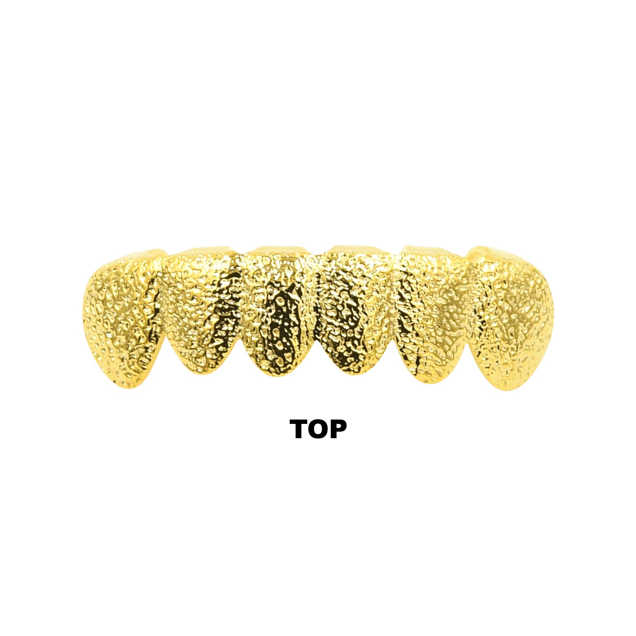 Grandly Glamorous Grillz in gold color, showcasing a classic design with a shiny finish, perfect for hip hop fashion.