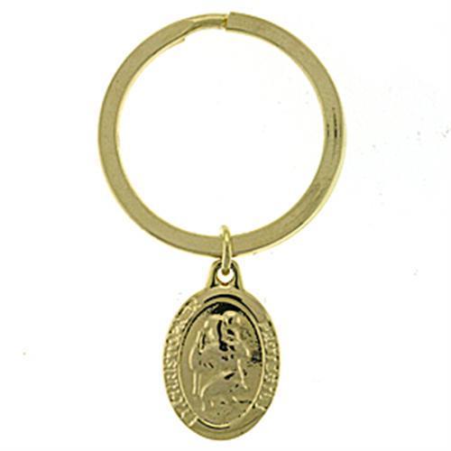 LOA621 Gold Brass Key Ring showcasing its elegant gold plating and durable brass material, perfect for organizing keys.