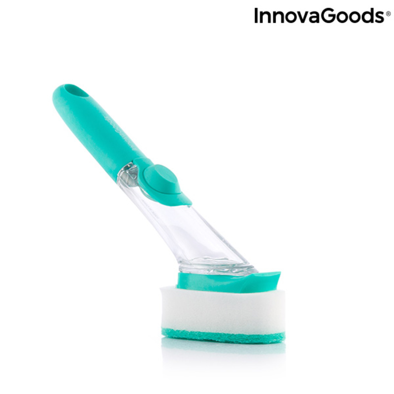 Dishwashing soap dispensing sponge brush.