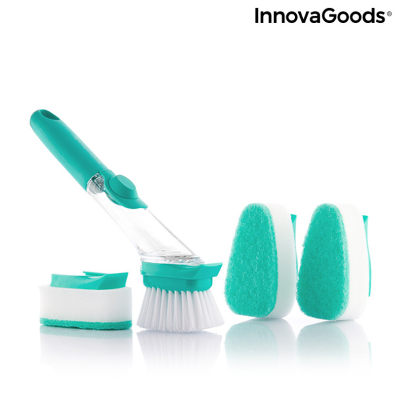 Cleaning brush with replacement sponges.