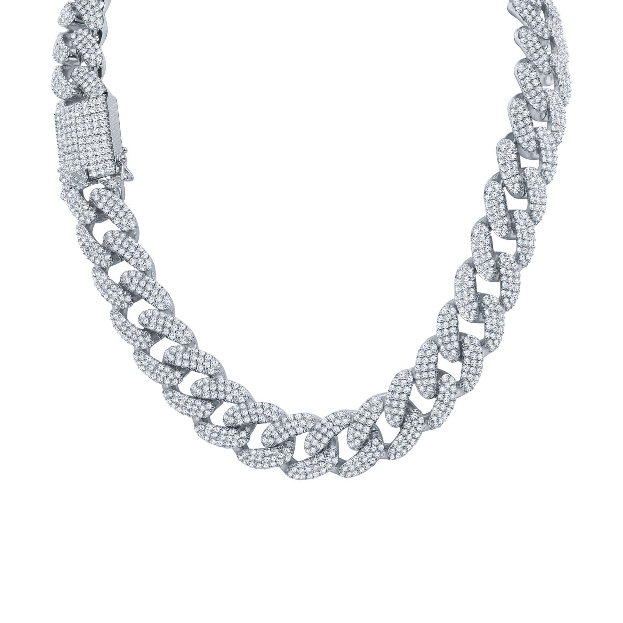 STALLION 18 MM Cuban Chain featuring solid links and AAA cubic zirconia, showcasing luxury and craftsmanship.