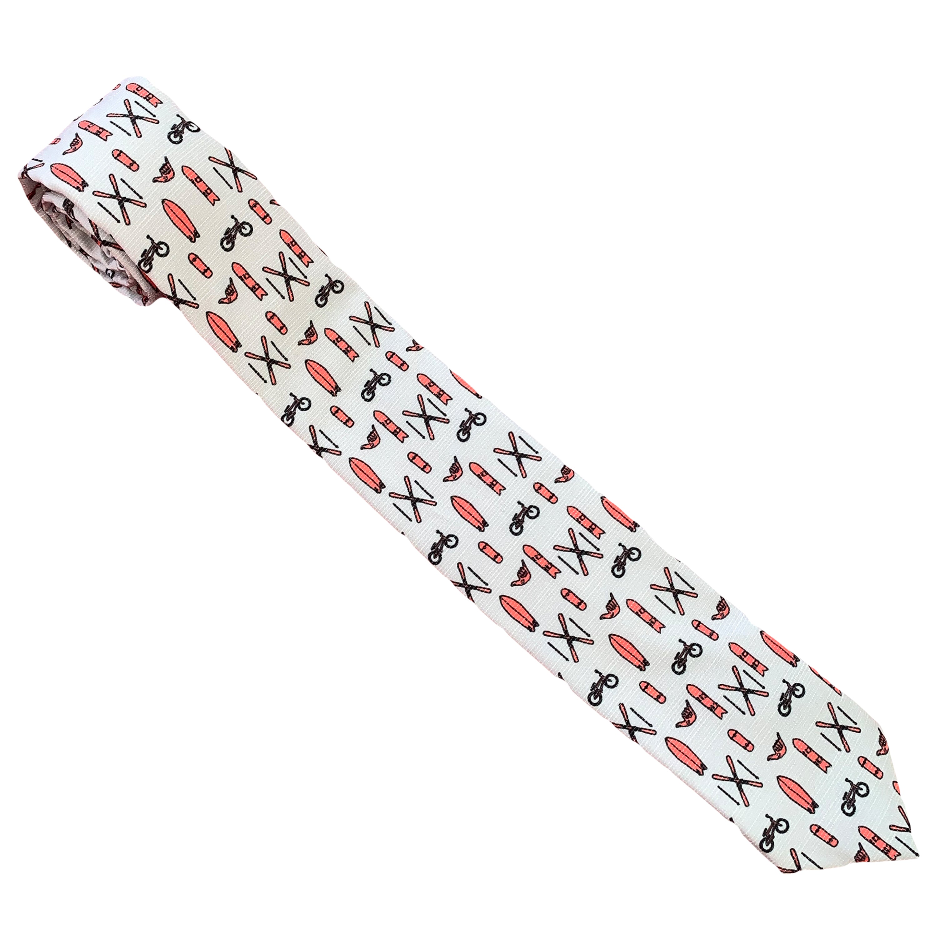 Coral tie from Tools of the Trade, featuring a stylish design with water-repellent and stain-resistant properties, perfect for shredders.