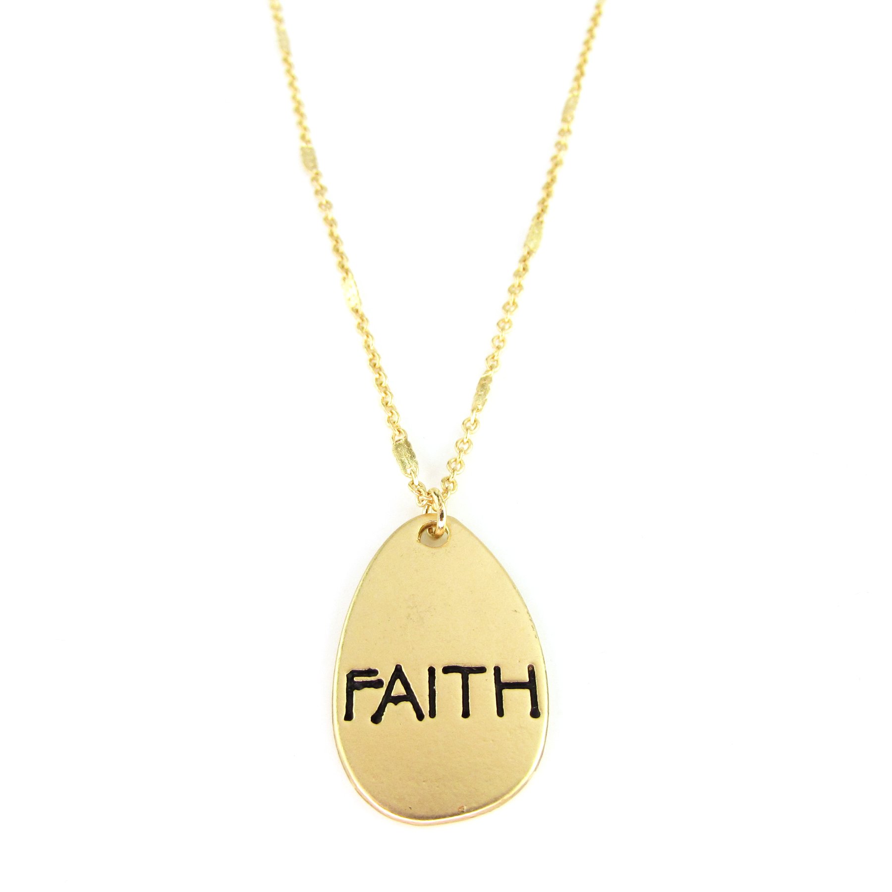 Trust Necklace featuring double-sided design with 'Hope' and 'Faith' inscriptions, alloy plated in silver and gold.