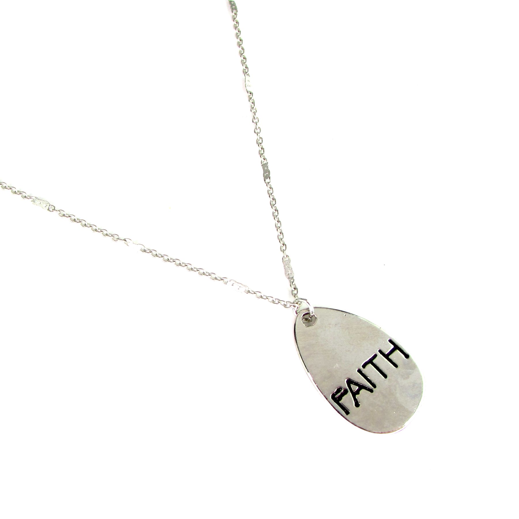 Trust Necklace featuring double-sided design with 'Hope' and 'Faith' inscriptions, alloy plated in silver and gold.