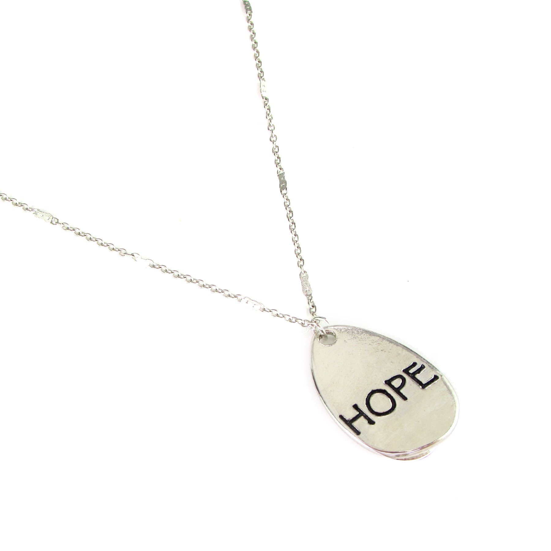 Trust Necklace featuring double-sided design with 'Hope' and 'Faith' inscriptions, alloy plated in silver and gold.