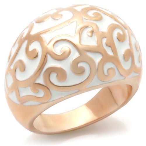 0W210 Rose Gold Brass Ring with a sleek design, featuring a smooth surface and no stone, perfect for minimalist jewelry lovers.