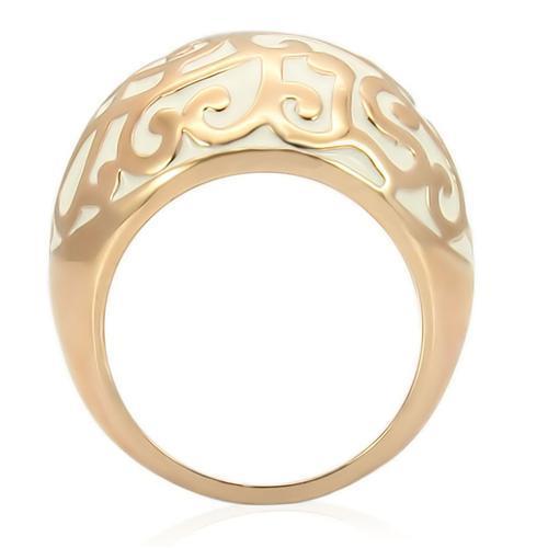 0W210 Rose Gold Brass Ring with a sleek design, featuring a smooth surface and no stone, perfect for minimalist jewelry lovers.