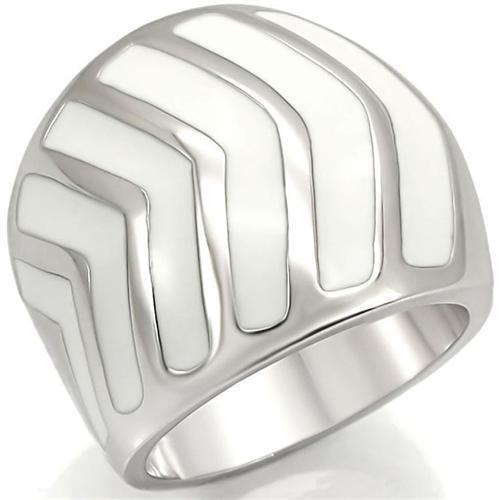 0W310 Rhodium Brass Ring with a sleek design, featuring a shiny rhodium finish and no center stone, perfect for everyday wear.