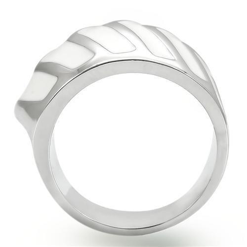 0W310 Rhodium Brass Ring with a sleek design, featuring a shiny rhodium finish and no center stone, perfect for everyday wear.