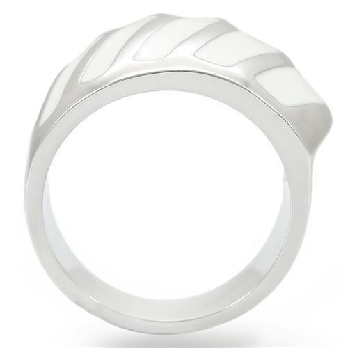 0W310 Rhodium Brass Ring with a sleek design, featuring a shiny rhodium finish and no center stone, perfect for everyday wear.