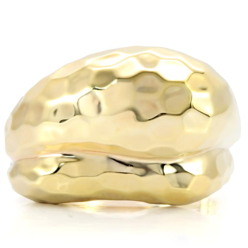 1W036 Gold Brass Ring with a minimalist design, featuring a smooth gold finish and no center stone, perfect for everyday wear.