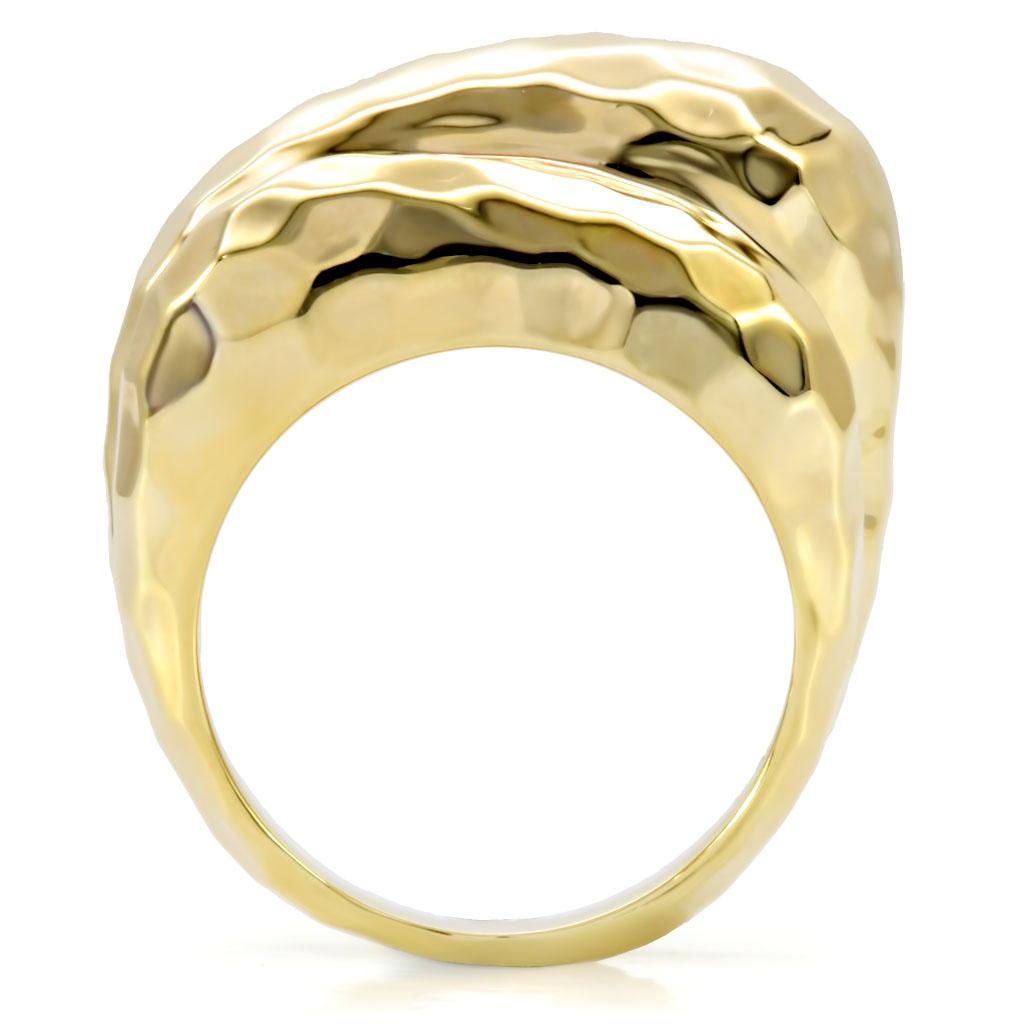 1W036 Gold Brass Ring with a minimalist design, featuring a smooth gold finish and no center stone, perfect for everyday wear.