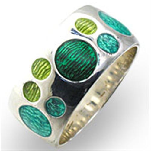 High-polished 925 sterling silver ring featuring a vibrant multi-color epoxy stone, showcasing elegance and style.