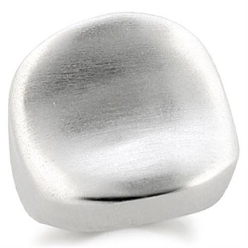 9W178 Rhodium Brass Ring showcasing its sleek design and polished finish.