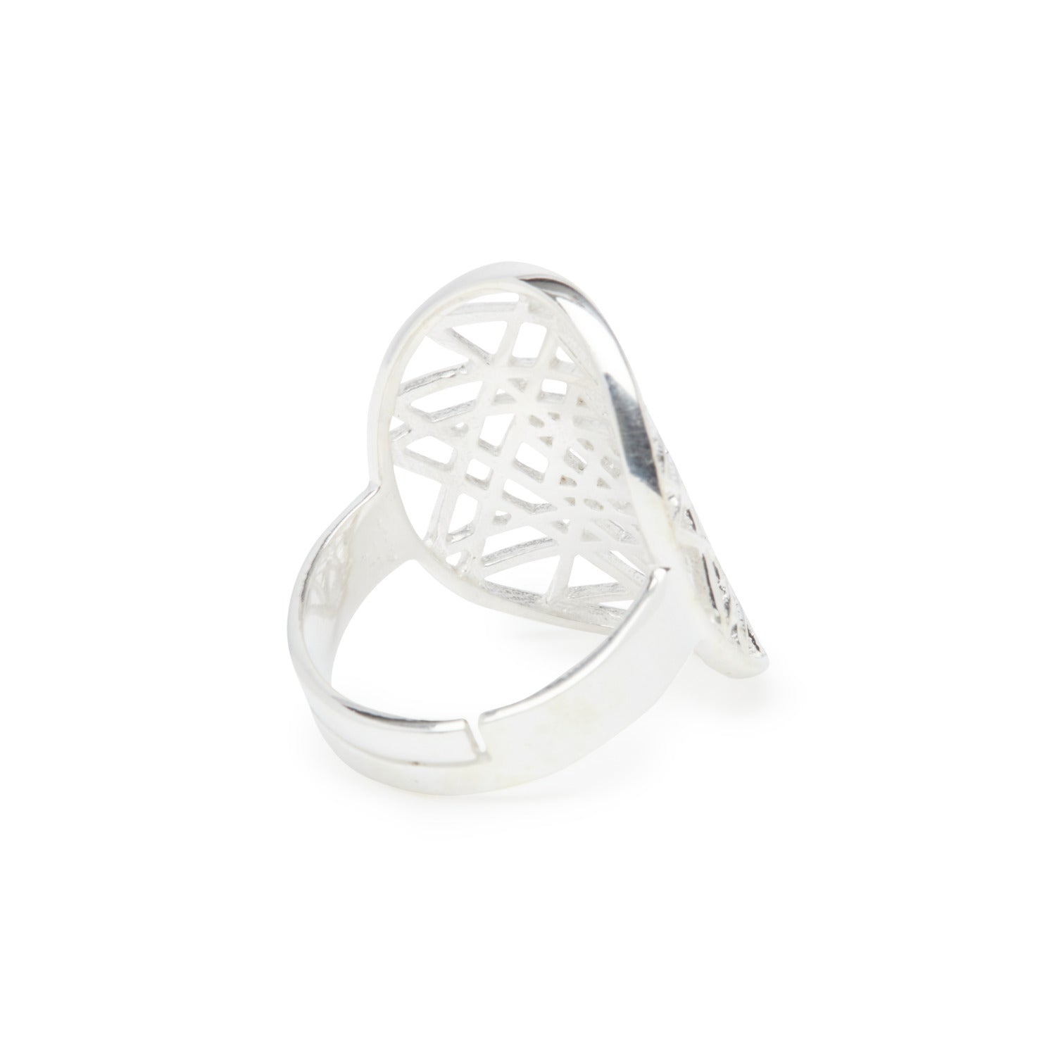 Bague Sri Yantra en Argent 925 ou Or Jaune, symbole de richesse et d'abondance, avec un design ajustable et géométrie sacrée.