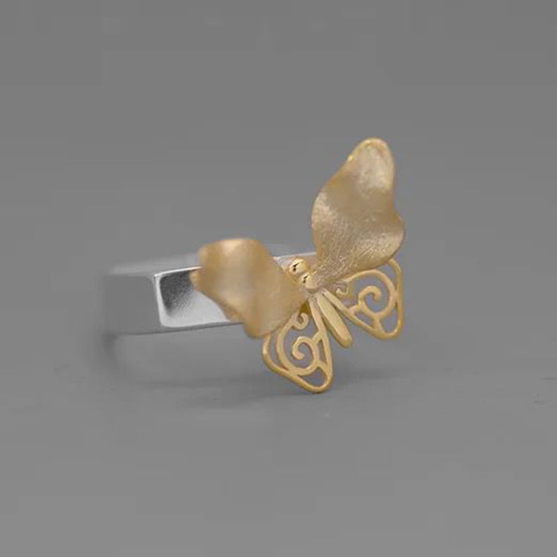 A delicate 925 silver butterfly ring showcasing intricate design and elegance, perfect for all occasions.