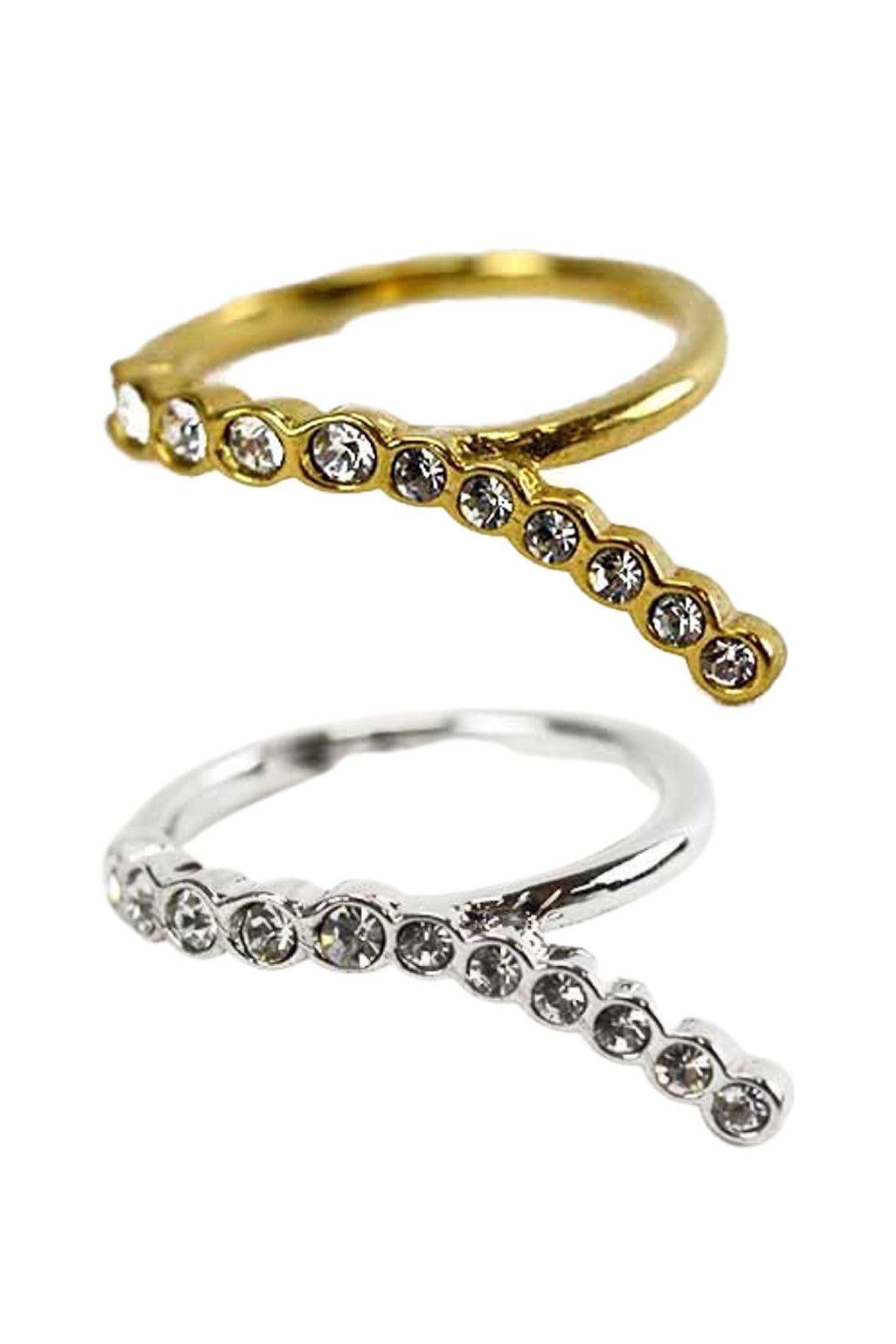 Elegant Crystal Lined Ring with studded crystals and triple plated finish, size #7, lead and nickel free.