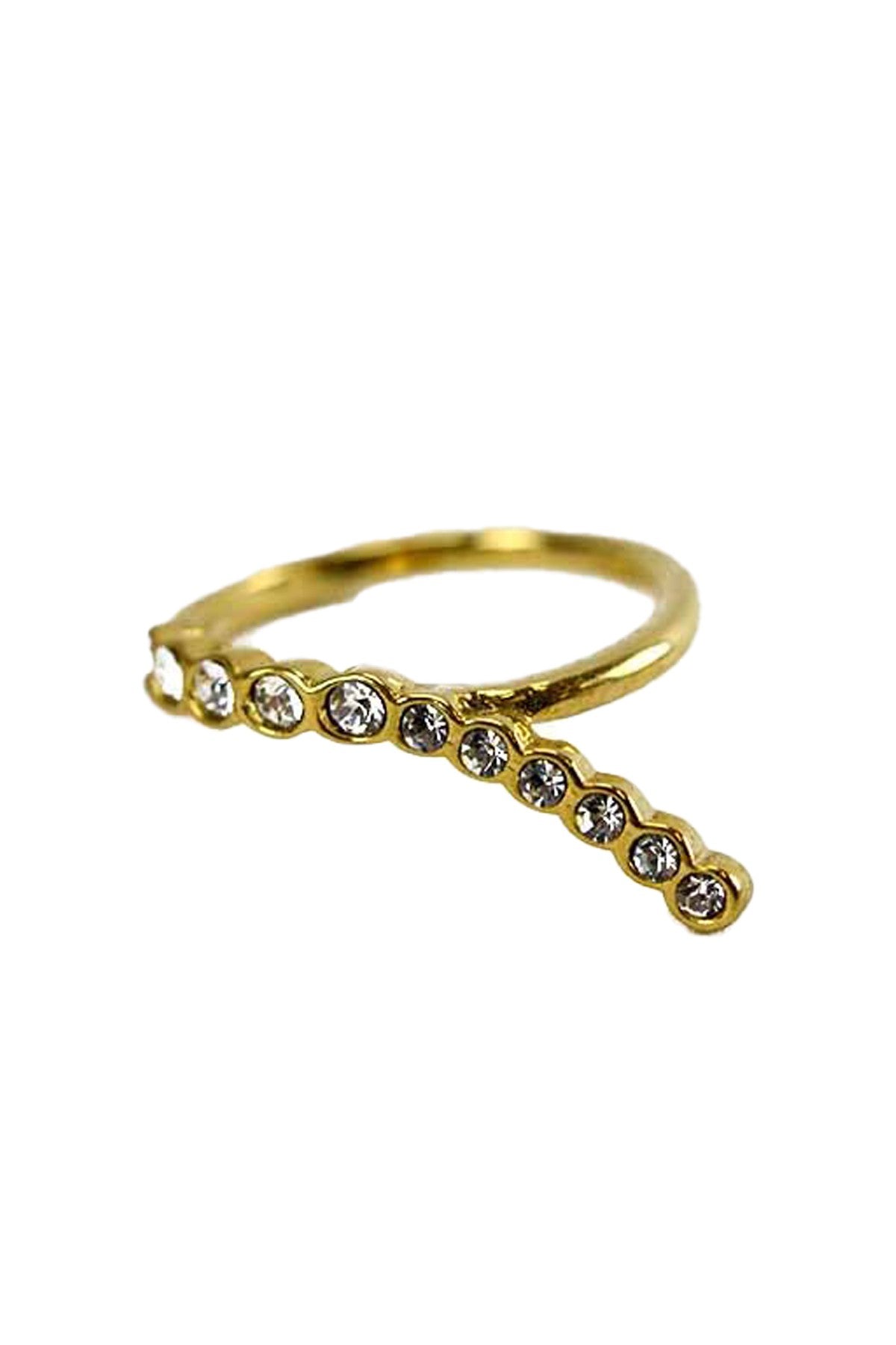 Elegant Crystal Lined Ring with studded crystals and triple plated finish, size #7, lead and nickel free.