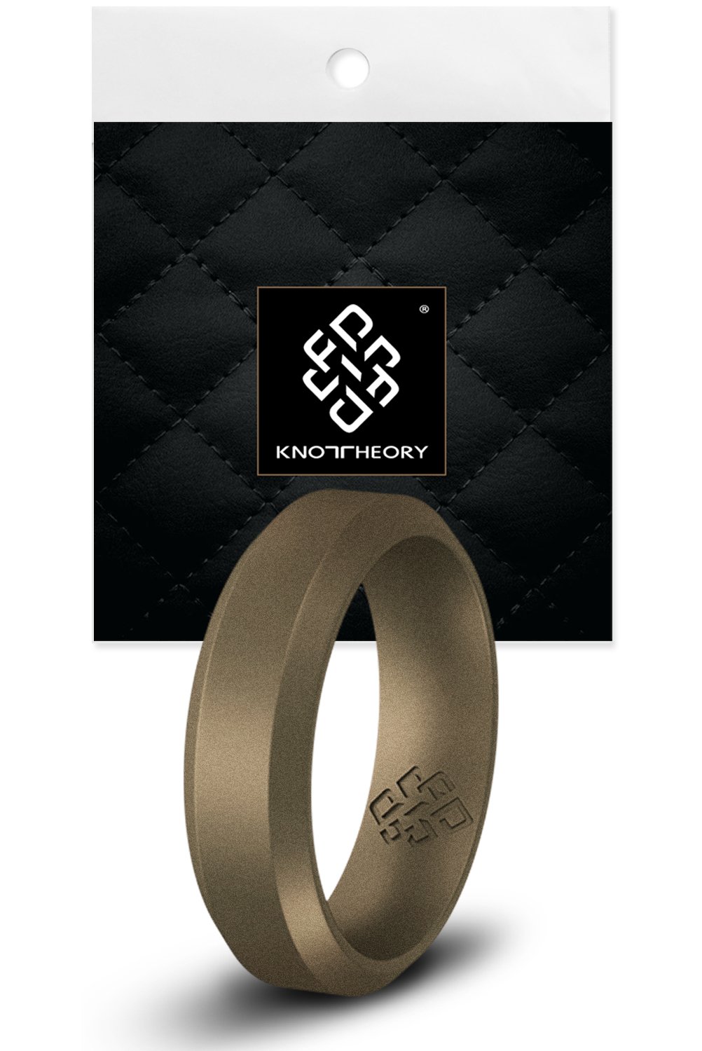 Dark bronze silicone ring with a bevel edge, designed for comfort and breathability, suitable for both men and women.