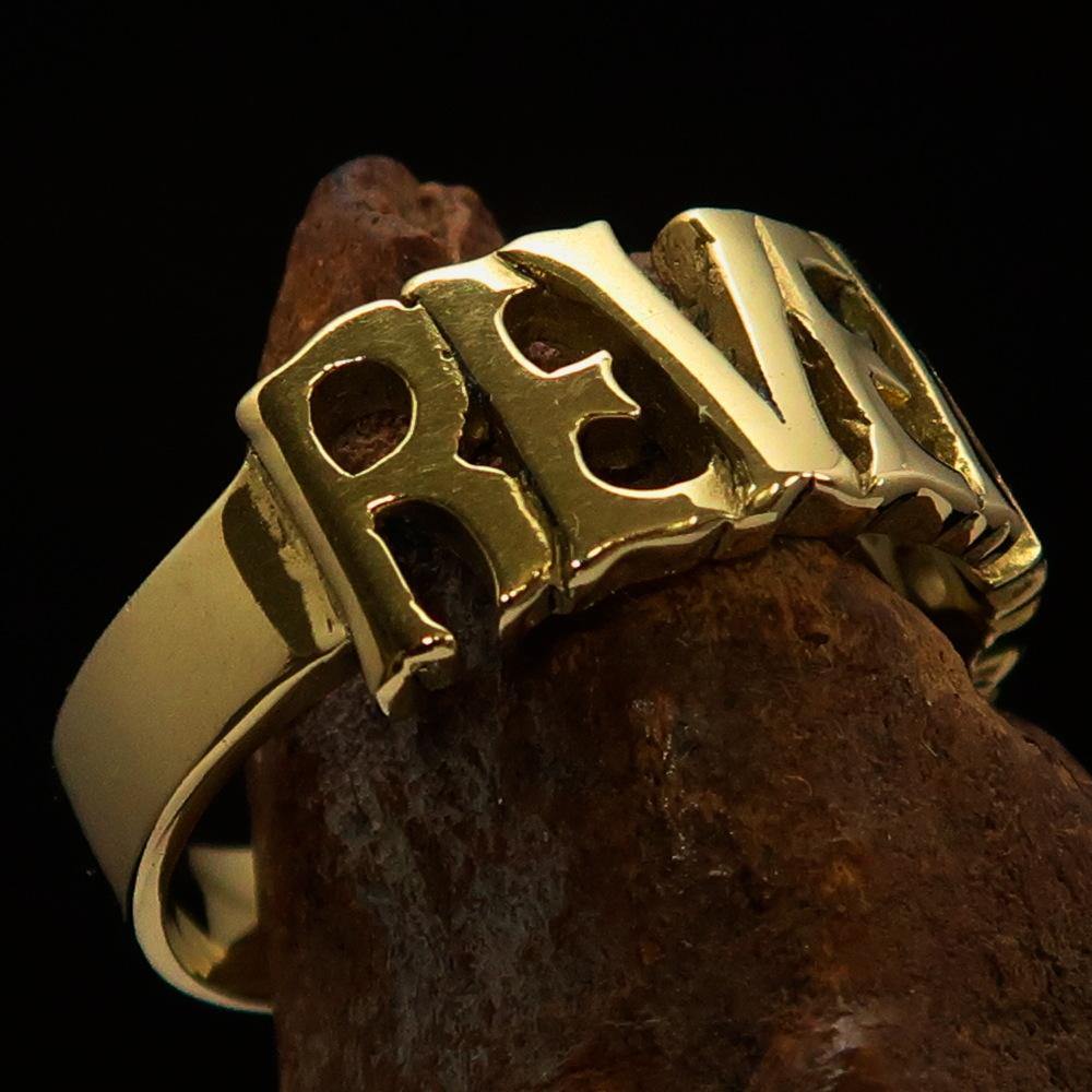 Excellent Crafted Men's Revenge Ring made of solid brass with a mirror polished finish, showcasing its elegant design.